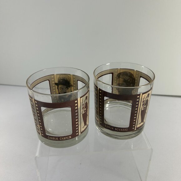 Vitg 2 Old Fashioned Glasses Roaring Twenties Actors Cocktail HouzeArt Bar Rocks - Picture 2 of 12